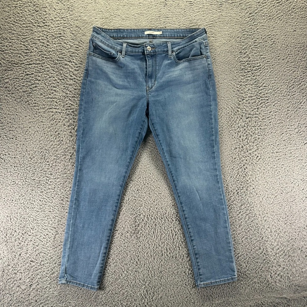Levi's 711 Jeans Women 32x27 Blue Cotton Denim Skinny Leg Faded Workwear Stretch